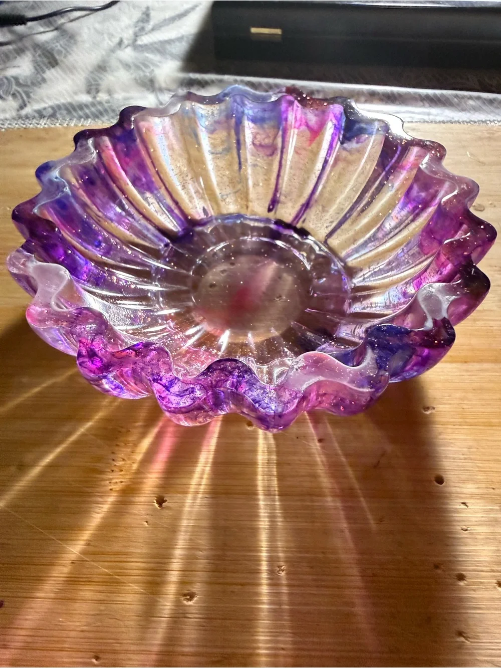 Handmade purple resin